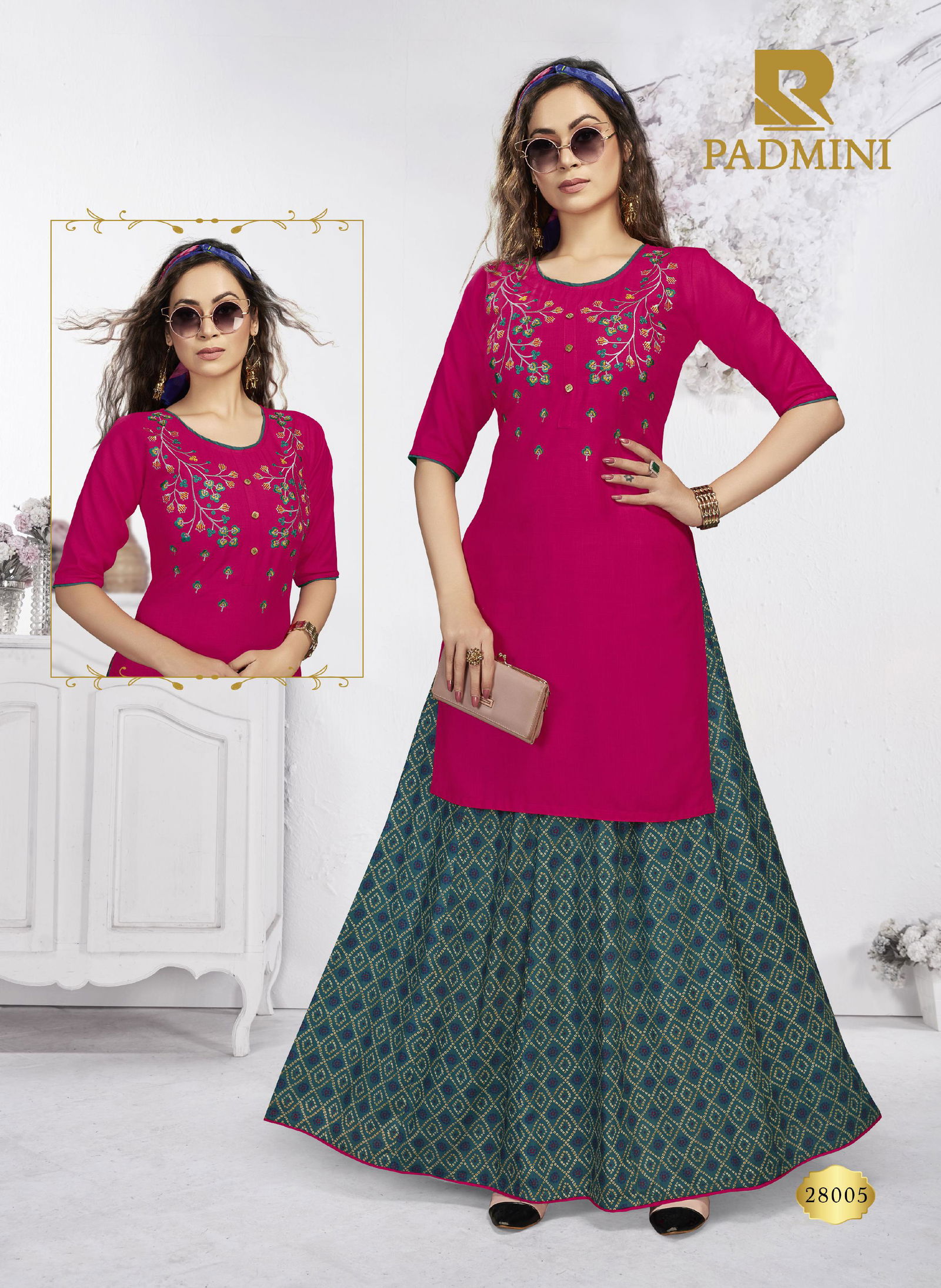 Raashi Padmini Rayon Fancy Ethnic Wear Top With Skirt Collection
